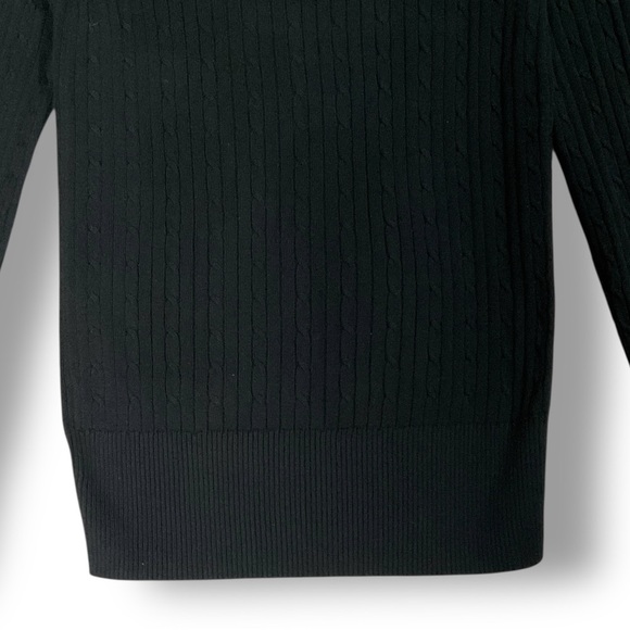 Tommy Hilfiger Womens Cable Knit Sweater Sz M Slim Fit Black NWT Preppy - Picture 9 of 12